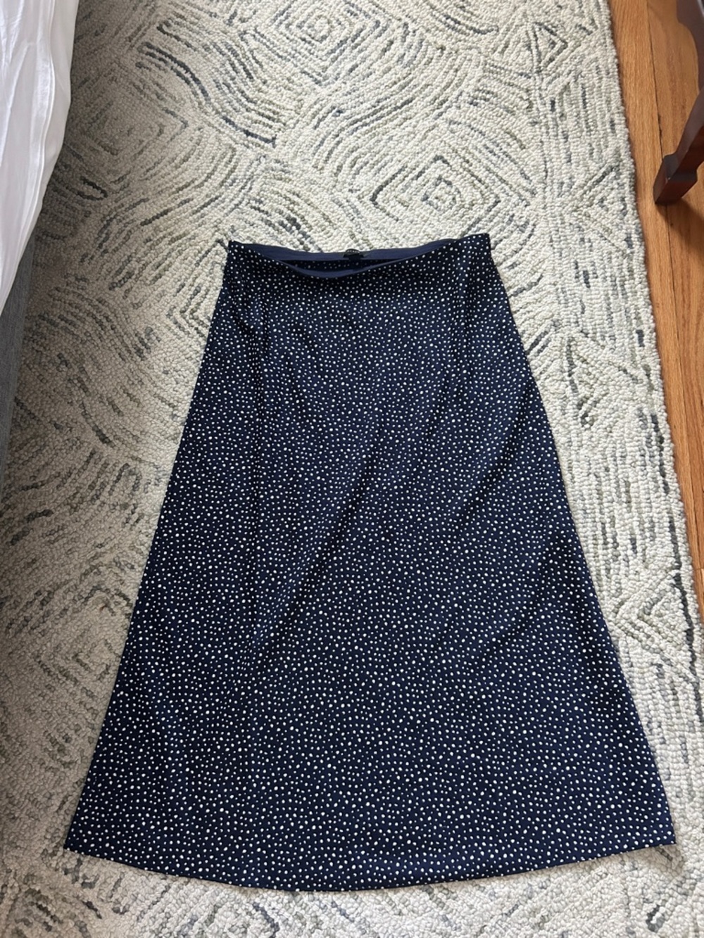 JCREW Navy Polka Dot A-Line Midi Skirt - Women
